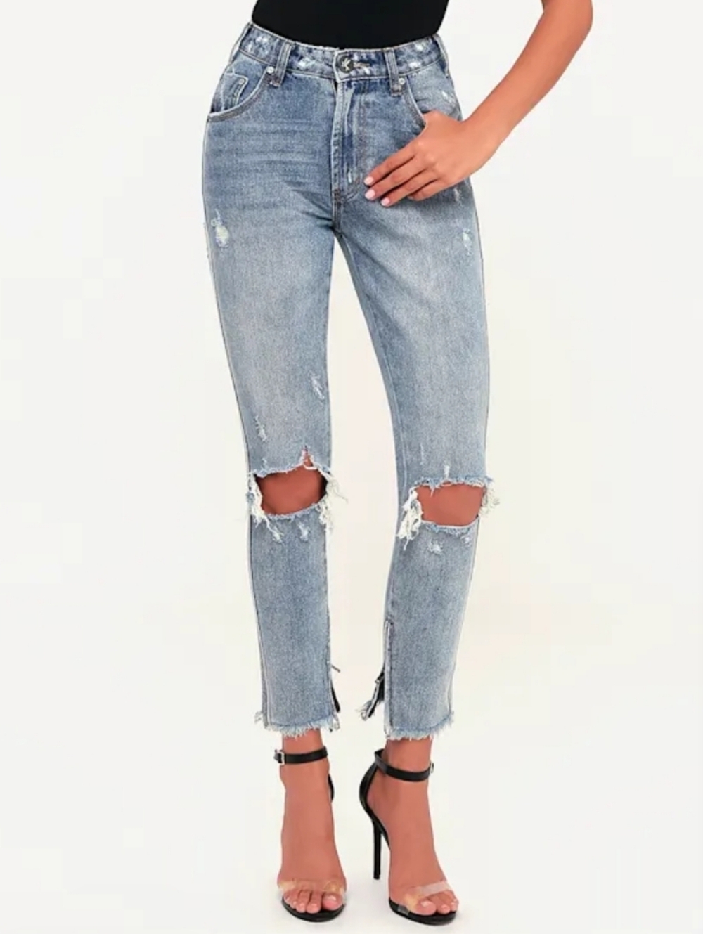 One Teaspoon Storm Boy High Waist Freebird Jean Size 30 Skinny‎ Zip Ankle
